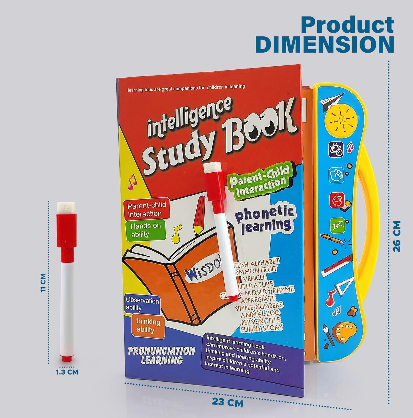 Intelligence Sound Book for Kids – Learn ABC, Words, Numbers, Shapes, Animals & Vehicles – Fun Educational Toy for Toddlers & Preschoolers