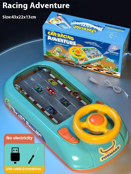 Steering Wheel Game, Steering Wheel Toy, Musical Steering Wheel Car Games, Toddler Driving Racing Car Game with Sound, Electric Sound Racer Steering Wheel Game Simulator Birthday Gifts for Kids
